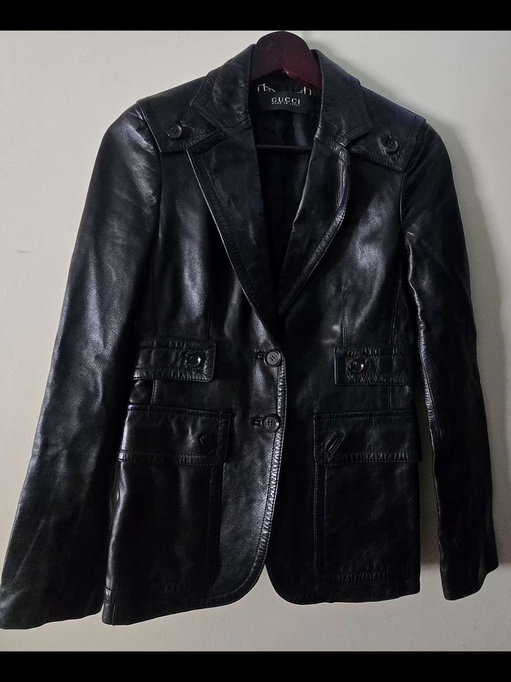 Gucci Women's Vintage Black Leather Jacket